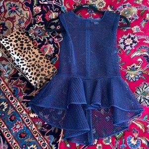 Gracia peplum top sleeveless Small navy